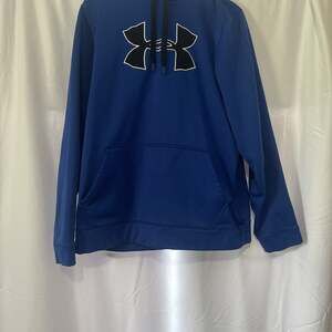 Under Armour Men's Blue Pullover Hoodie with Large Logo